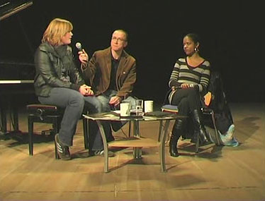 Matthias Horndach , Natasha Kelly  und Person aus dem Publikum